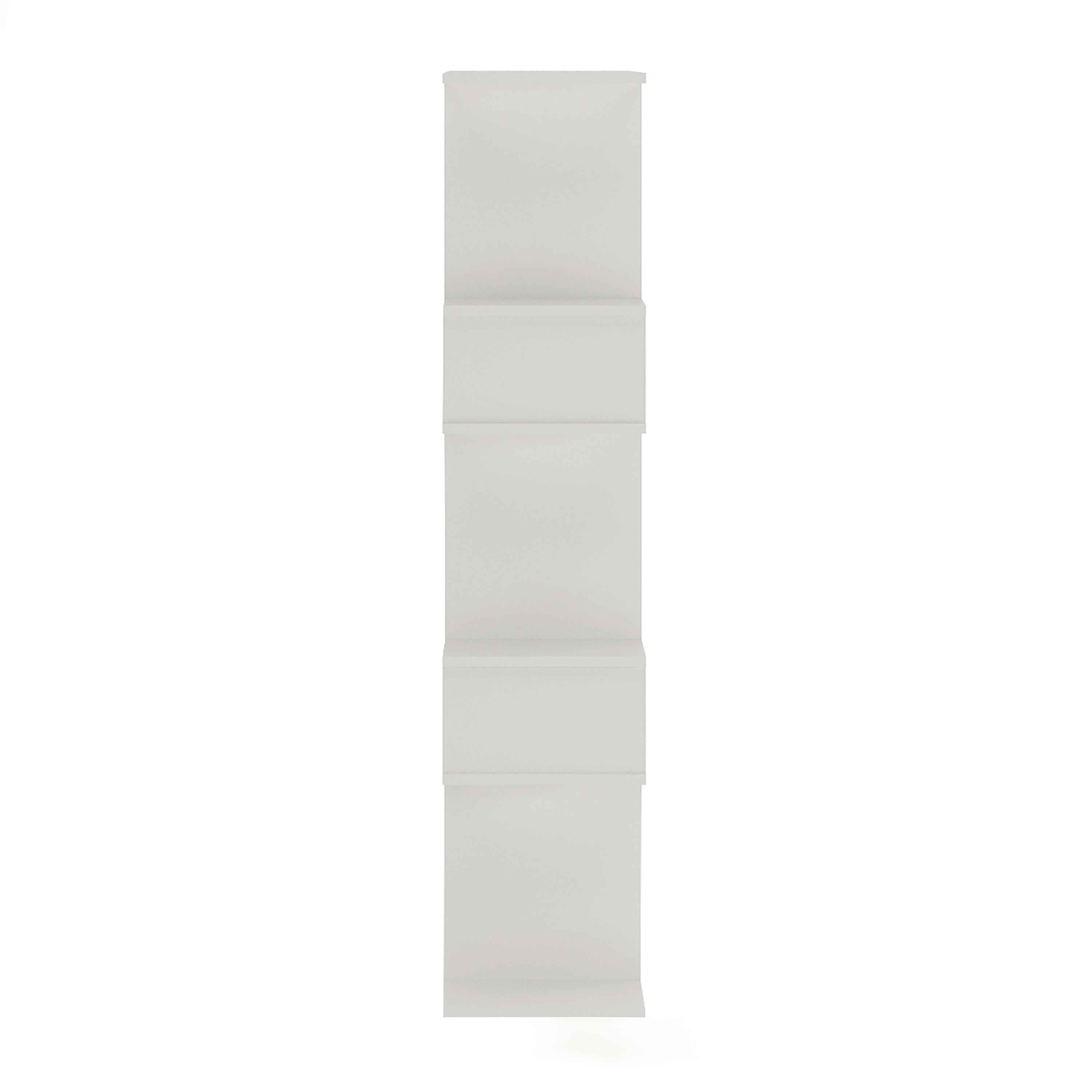 Adison Wooden Book Shelf for Books, Book Shelf Rack for Home Library, Corner Shelf for Living Room, Study Room & Office Furniture (White)