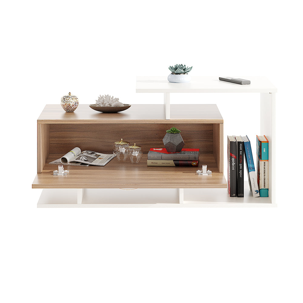 Breezia Modern Coffee Table with Storage, Centre Table, Teapoy for Living Room