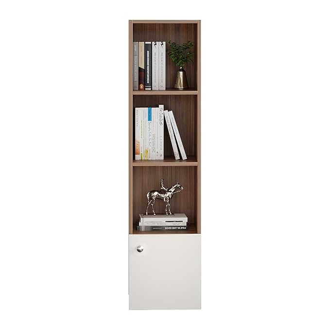 Multipurpose Display Shelf for Living Room, Office & Study – Exotic Teak & White Finish