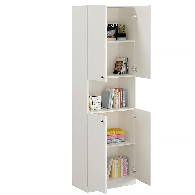 Modern Storage Organizer Rack, 180 x 57 x 30 cm, White Finish