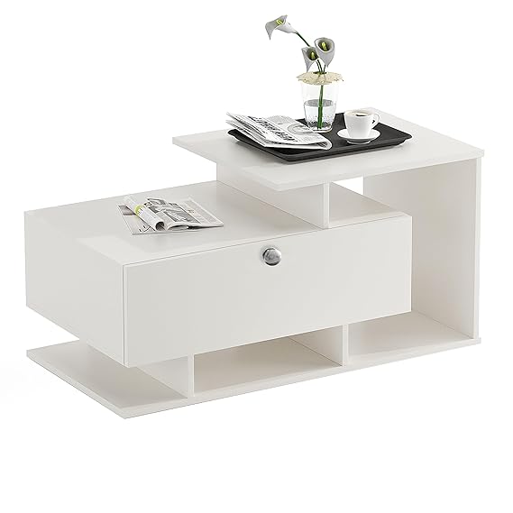 Breezia Modern Coffee Table with Storage, Centre Table, Teapoy for Living Room