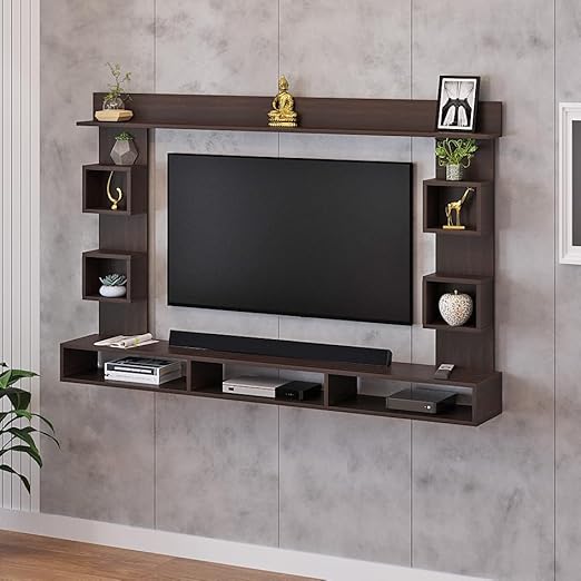 FURNEASER Martin Engineered Wood Wall Mount TV Unit/TV Stand/TV Cabinet/TV Entertainment Unit/Set Top Box Stand for 55 Inch TV (Wenge