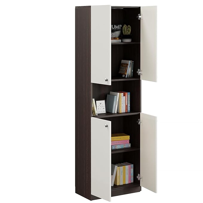 Modern Storage Organizer Rack, 180 x 57 x 30 cm, Wenge & White Finish