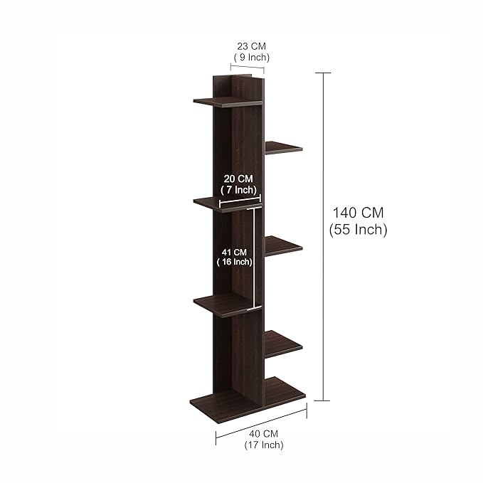 Engineered Wood Storage Shelf for Living Room, Bedroom & Office – (140 x 40 x 23 cm) (Wenge)