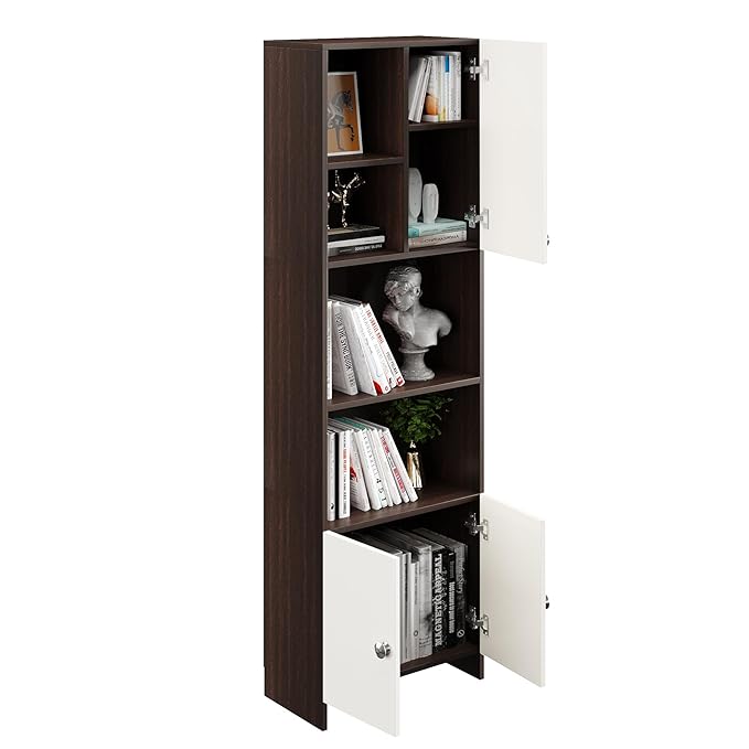 Modern Storage Organizer Rack, 180 x 57 x 30 cm, White Finish