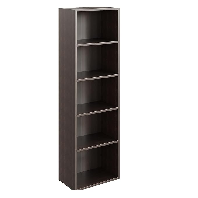 Compact Space-Saving Bookcase – 130 x 40 x 23 cm (Wenge)