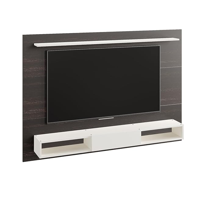 Wall TV Cabinet with Décor & Media Storage (Arsy- Wenge & White)