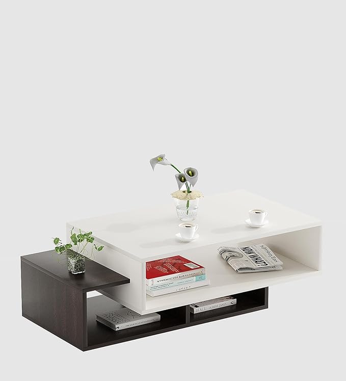 Rectangle Coffee Table for Home & Office (White & Wenge Finish)