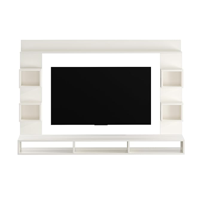 FURNEASER Martin Engineered Wood Wall Mount TV Unit/TV Stand/TV Cabinet/TV Entertainment Unit/Set Top Box Stand for 55 Inch TV (White)