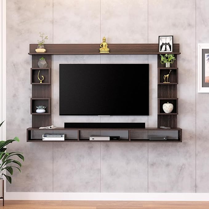 FURNEASER Martin Engineered Wood Wall Mount TV Unit/TV Stand/TV Cabinet/TV Entertainment Unit/Set Top Box Stand for 55 Inch TV (Wenge