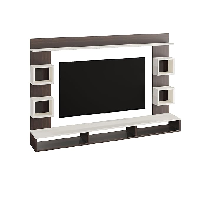 FURNEASER Martin Engineered Wood Wall Mount TV Unit/TV Stand/TV Cabinet/TV Entertainment Unit/Set Top Box Stand for 55 Inch TV (Exotic Teak & White) (Copy)
