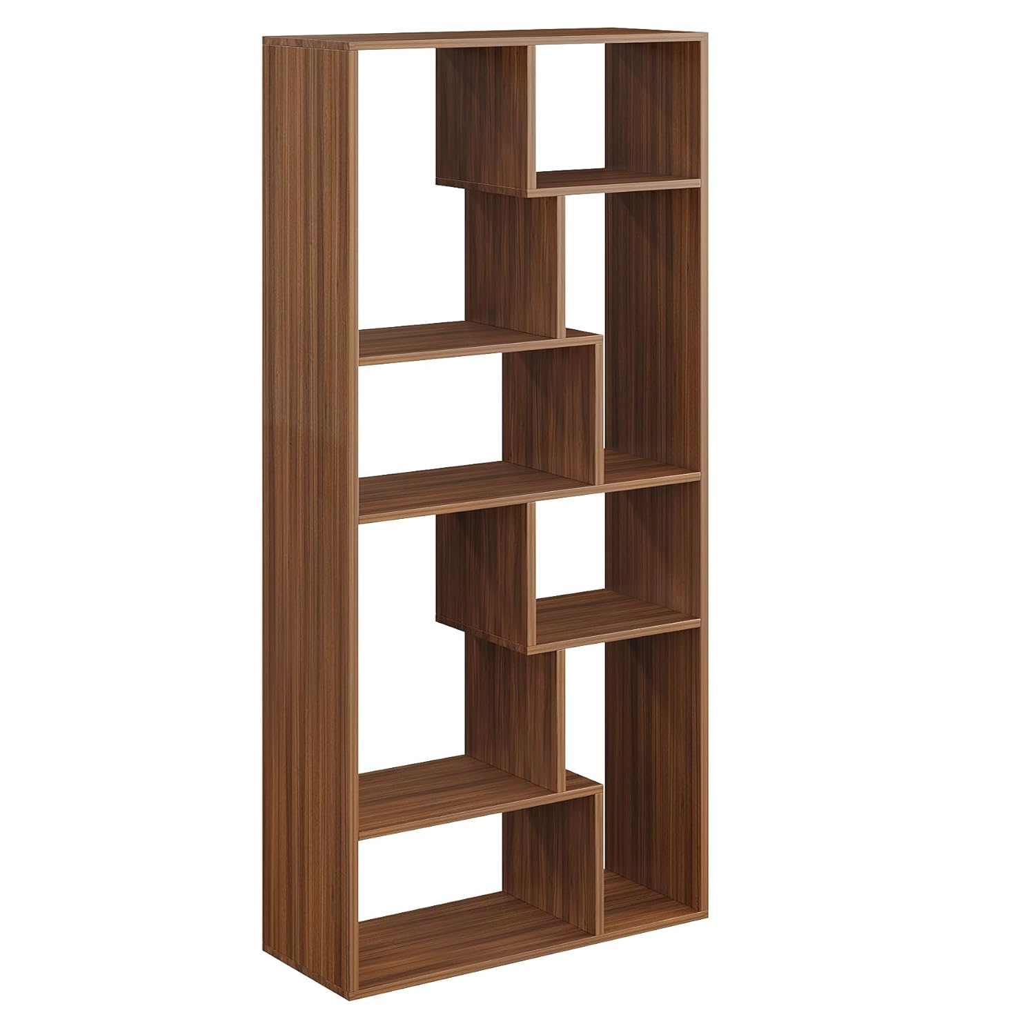 FURNEASER Krimson Bookshelf for Books, Multipurpose Bookcase Stand Rack for Home, Wooden Modern Book Display Shelf, File Storage Cabinet for Home, Study Room & Office (Exotic Teak Finish)