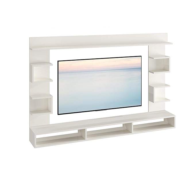 FURNEASER Steven Engineered Wood Wall Mount TV Unit/TV Stand/TV Cabinet/TV Entertainment Unit/Set Top Box Stand (Ideal for 55 Inch) (White)
