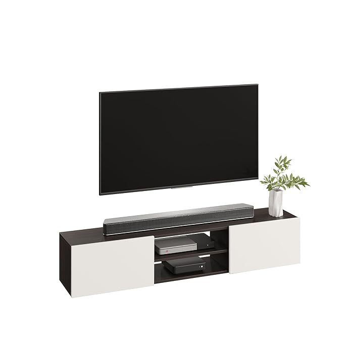TV Stand with Doors (Wenge & White)