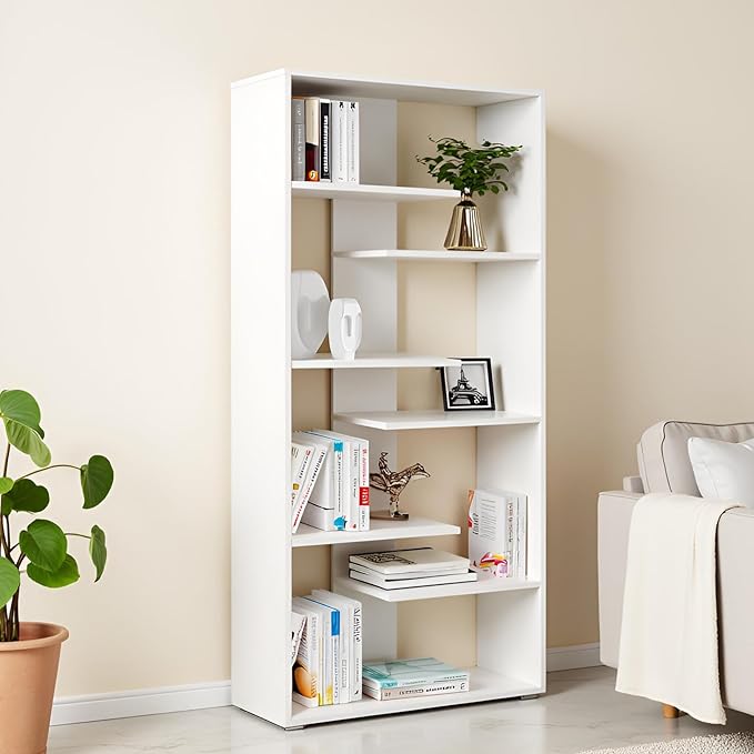 Engineered Wood Bookcase for Living Room, Bedroom & Office – (160 x 60 x 25 cm) (White)