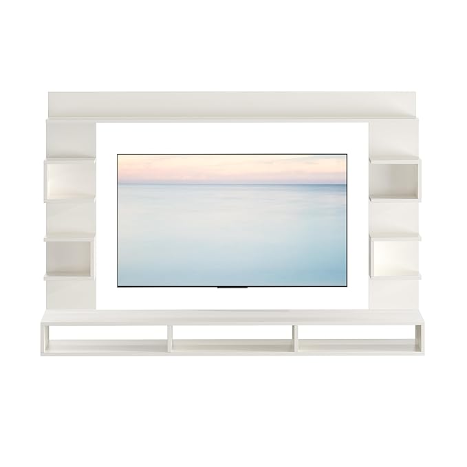 FURNEASER Steven Engineered Wood Wall Mount TV Unit/TV Stand/TV Cabinet/TV Entertainment Unit/Set Top Box Stand (Ideal for 55 Inch) (White)