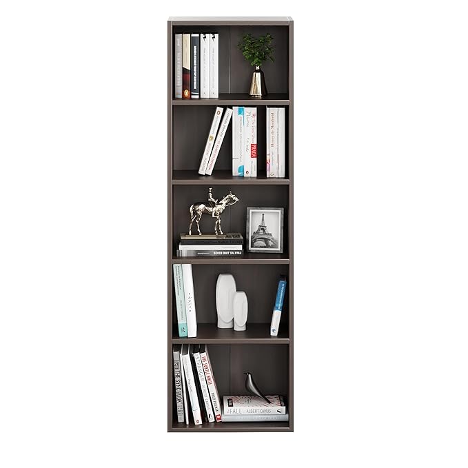 Compact Space-Saving Bookcase – 130 x 40 x 23 cm (Wenge)
