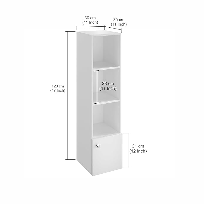 Multipurpose Display Shelf for Living Room, Office & Study – Exotic Teak & White Finish