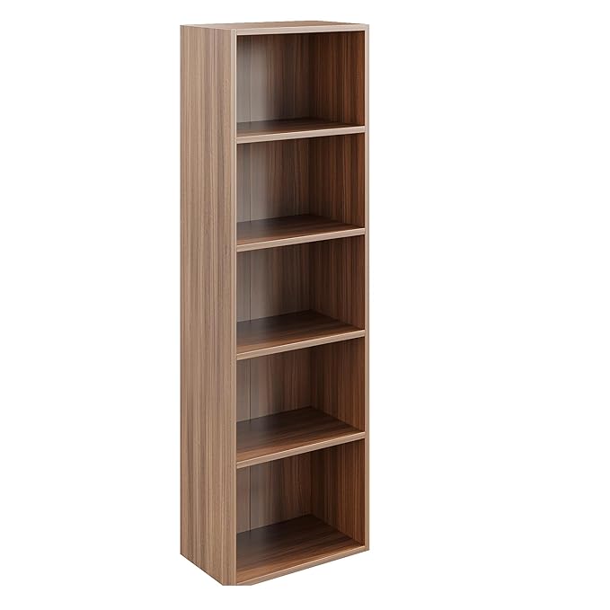 Engineered Wood Bookcase with 5 Open Shelves (130 x 40 x 23 cm, Exotic Teak)