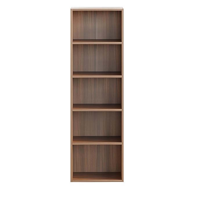 Engineered Wood Bookcase with 5 Open Shelves (130 x 40 x 23 cm, Exotic Teak)