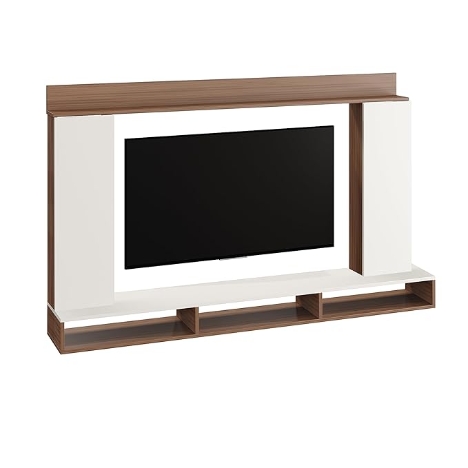 FURNEASER Morris Engineered Wood Wall Mount TV Unit/TV Stand with Door/TV Cabinet/TV Entertainment Unit/Set Top Box Stand (Ideal for 55 Inch) (D.I.Y) (Exotic Teak & White)