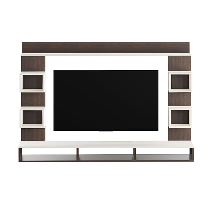 FURNEASER Martin Engineered Wood Wall Mount TV Unit/TV Stand/TV Cabinet/TV Entertainment Unit/Set Top Box Stand for 55 Inch TV (Exotic Teak & White) (Copy)