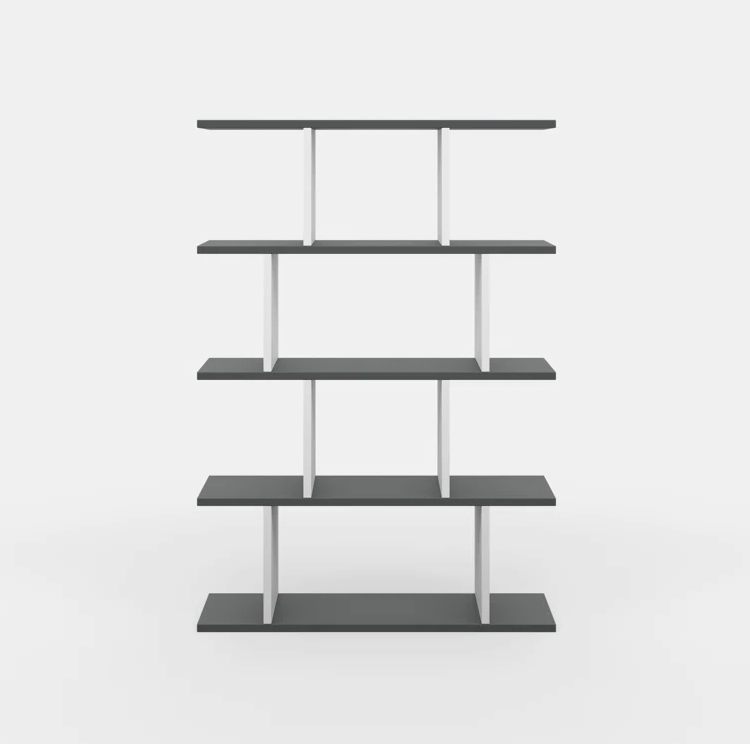Collet Wooden Book Shelf for Books, Book Shelf Rack for Home Library, Corner Shelf for Living Room, Study Room & Office Furniture (Wenge & White)