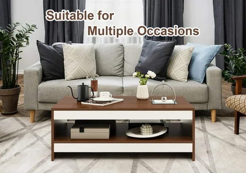 Rivira Coffee Table with Storage, Centre Table, Teapoy for Living Room