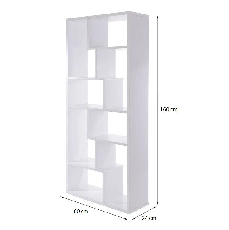 Krimson Wooden Book Shelf for Books, Book Shelf Rack for Home Library, Corner Shelf for Living Room, Study Room & Office Furniture (White)