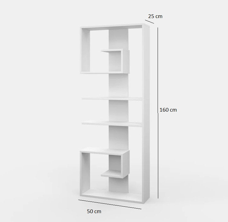 Mallen Wooden Book Shelf for Books, Book Shelf Rack for Home Library, Corner Shelf for Living Room, Study Room & Office Furniture (White)