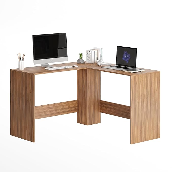 FURNEASER Lexus Compact Wooden Study Table with Side Storage Shelves – Modern Computer Desk for Home & Office, 103x40x74 cm, Dual Tone Finish (Wenge & White)