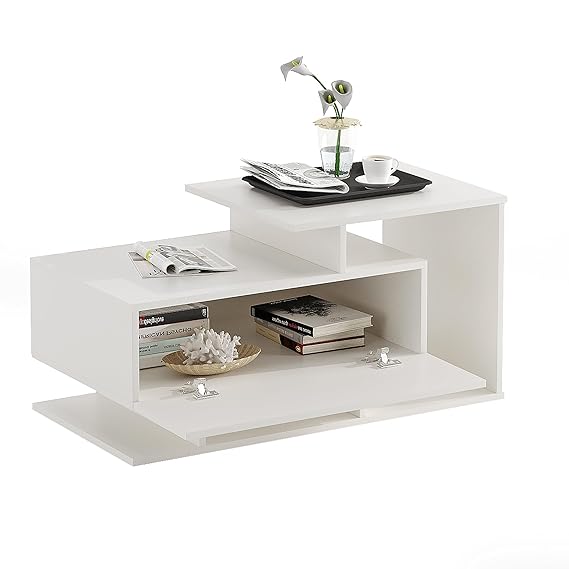 Breezia Modern Coffee Table with Storage, Centre Table, Teapoy for Living Room