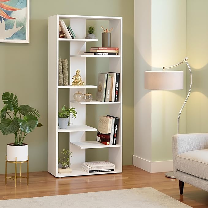 Engineered Wood Bookcase for Living Room, Bedroom & Office – (160 x 60 x 25 cm) (White)