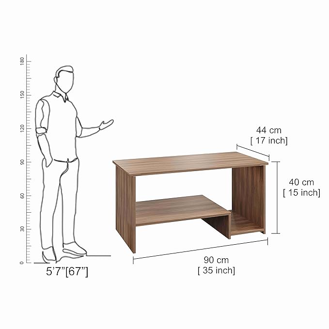 FURNEASER Allium Wooden Modern Coffee Table with Storage and Open Rack, DIY Furniture, Sofa Side Table for Living Room, Home, 106 x 44 x 36 cm (Wenge & White) (Copy)