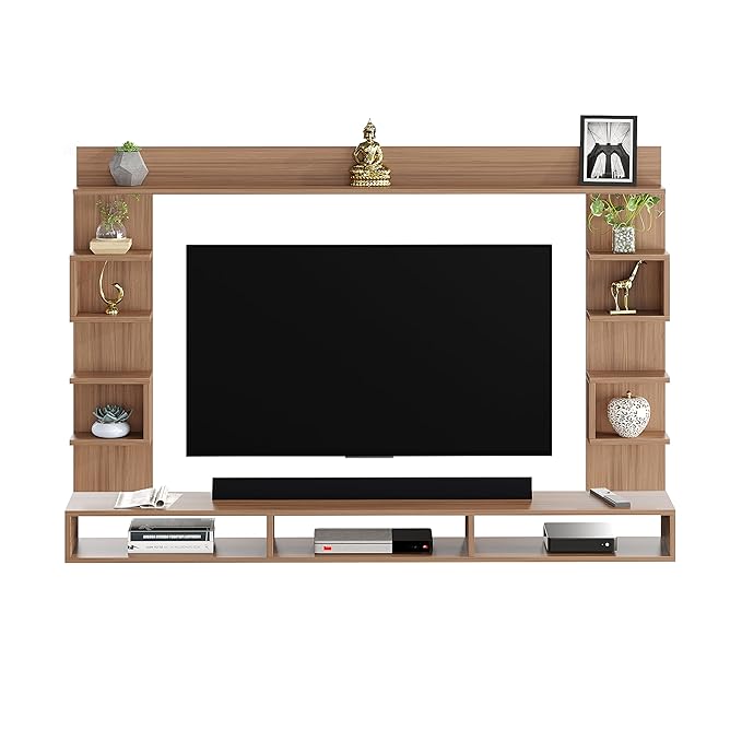 FURNEASER Steven Engineered Wood Wall Mount TV Unit/TV Stand/TV Cabinet/TV Entertainment Unit/Set Top Box Stand (Ideal for 55 Inch) (Exotic Teak)