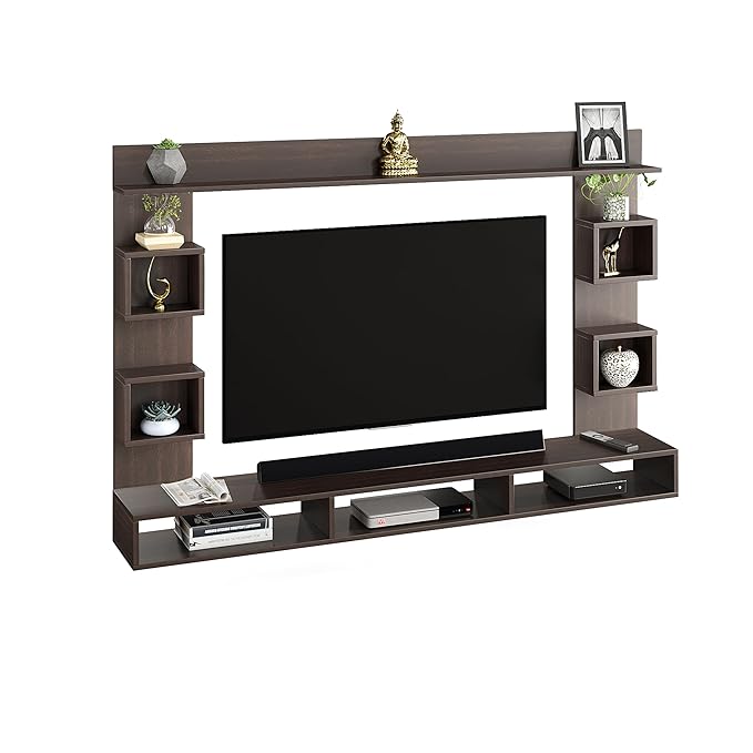 FURNEASER Martin Engineered Wood Wall Mount TV Unit/TV Stand/TV Cabinet/TV Entertainment Unit/Set Top Box Stand for 55 Inch TV (Wenge