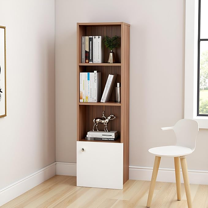 Multipurpose Display Shelf for Living Room, Office & Study – Exotic Teak & White Finish