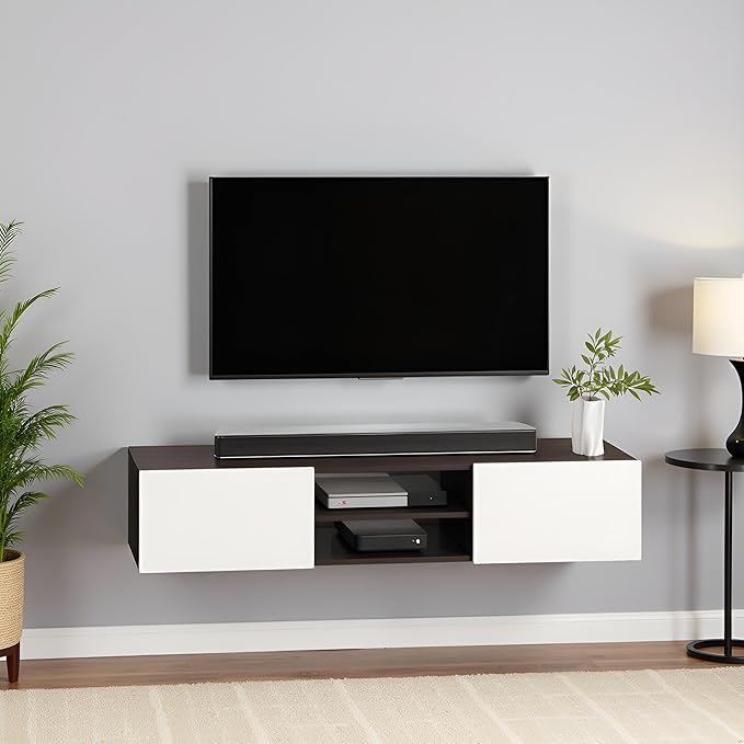 TV Stand with Doors (Wenge & White)