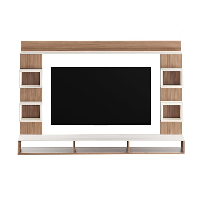 FURNEASER Martin Engineered Wood Wall Mount TV Unit/TV Stand/TV Cabinet/TV Entertainment Unit/Set Top Box Stand for 55 Inch TV (Exotic Teak & White)