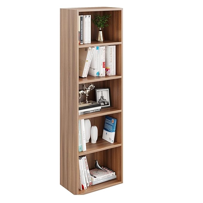 Engineered Wood Bookcase with 5 Open Shelves (130 x 40 x 23 cm, Exotic Teak)