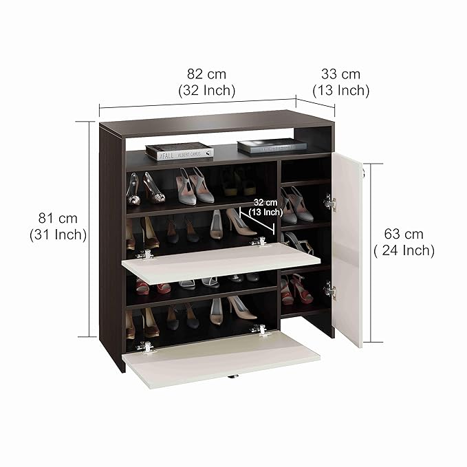 FURNEASER Diana Kitchen Storage Closed Cabinet Rack Shelf Multipurpose Wooden Wall Mounted Spice Jar Shelves for Storage Organizer Containers Hanging Shelves with 3 Doors (Exotic Teak + White Finish) (Copy)