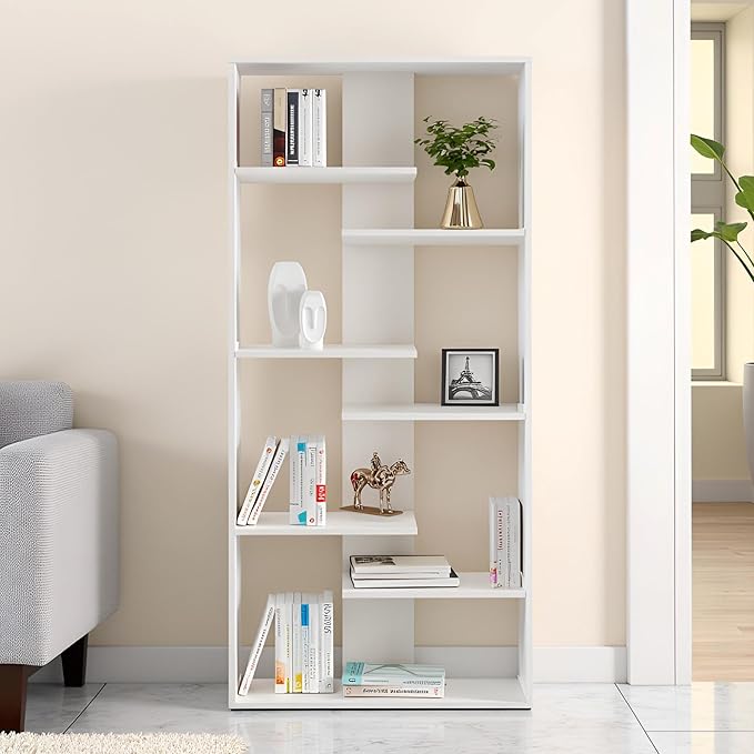 Engineered Wood Bookcase for Living Room, Bedroom & Office – (160 x 60 x 25 cm) (White)