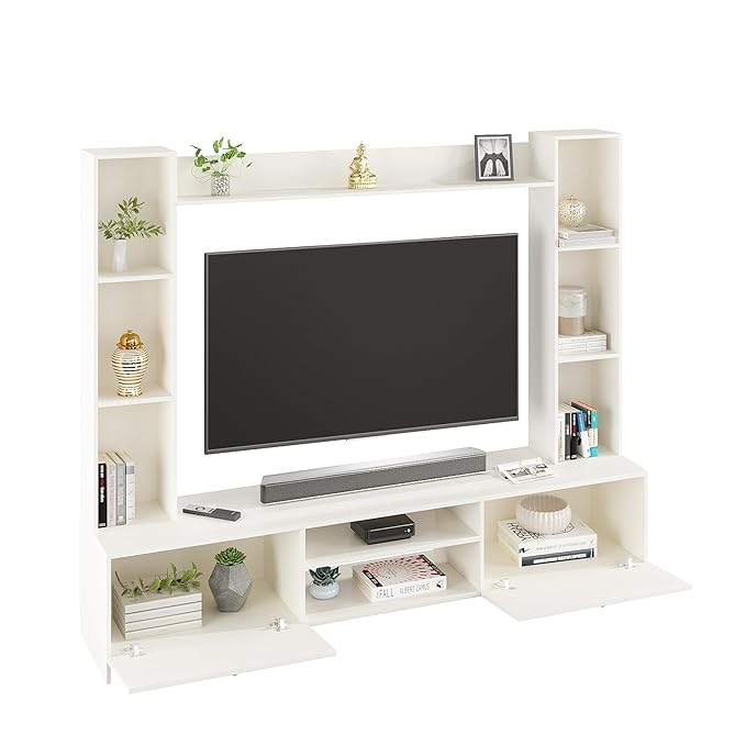 Fits up to 50” TVs (White 50")