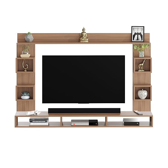 FURNEASER Martin Engineered Wood Wall Mount TV Unit/TV Stand/TV Cabinet/TV Entertainment Unit/Set Top Box Stand for 55 Inch TV (Exotic Teak)