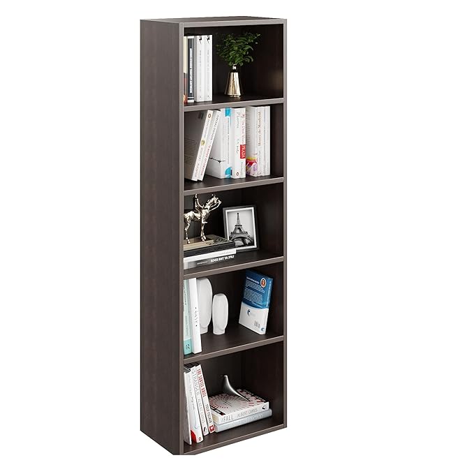 Compact Space-Saving Bookcase – 130 x 40 x 23 cm (Wenge)