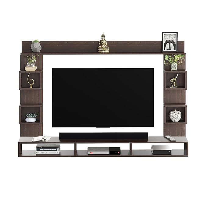 FURNEASER Martin Engineered Wood Wall Mount TV Unit/TV Stand/TV Cabinet/TV Entertainment Unit/Set Top Box Stand for 55 Inch TV (Wenge