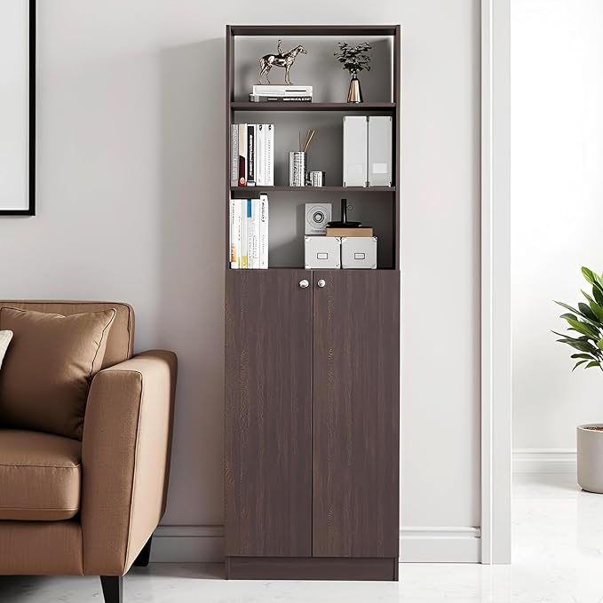 Freestanding Bookcase for Living Room, Office, Bedroom – Wenge Finish