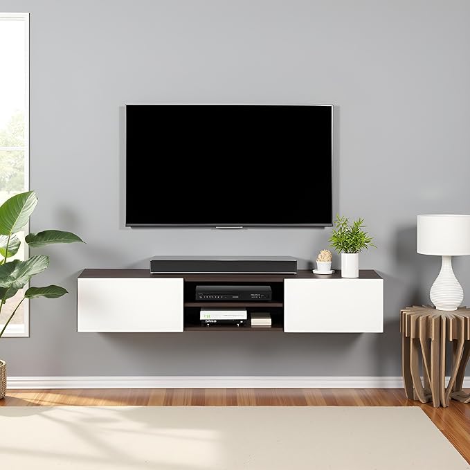 TV Stand with Doors (Wenge & White)