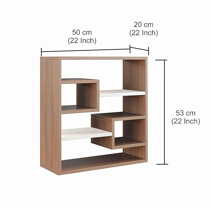 FURNEASER Brian Kitchen Rack Shelf Multipurpose Wooden Wall Mounted Spice Jar Rack Shelves for Kitchen Storage Kitchen Shelf (Exotic Teak & White)