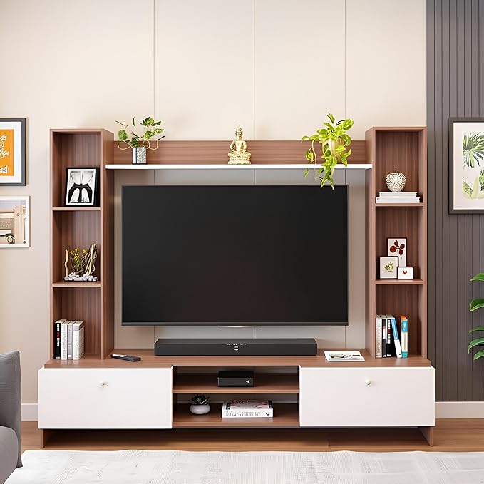 Fits up to 50 in TVs (Exotic Teak & White 50")